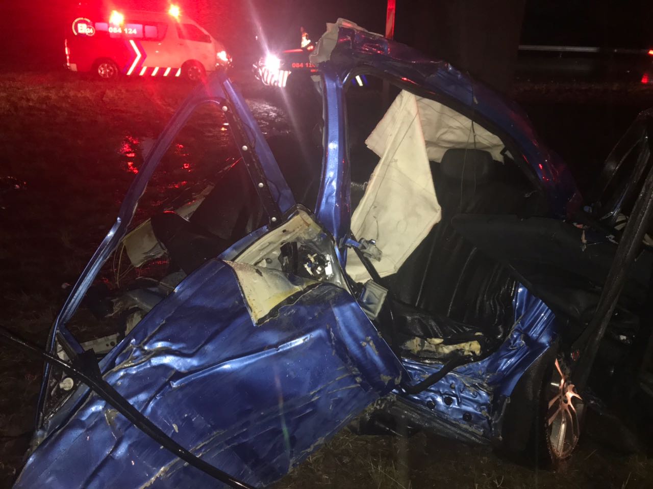 Vehicle crashes into concrete pillar killing two, injuring one outside ...